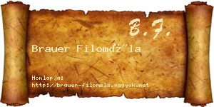 Brauer Filoméla névjegykártya